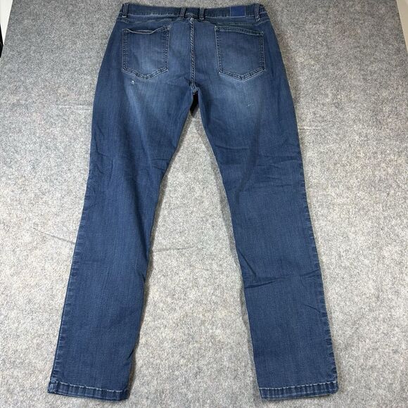 Mugsy Fultons Jeans Mens 40x32 (Fits 36x32) Blue Stretch Denim Straight Flawed - Picture 10 of 15